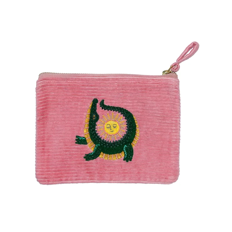 Pouch - Cotton Corduroy - Sunny Crocodile