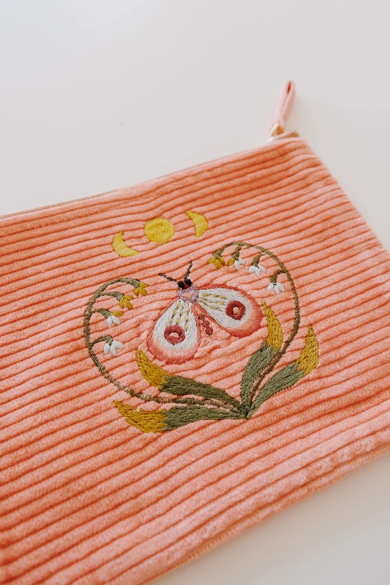 Pouch - Cotton Corduroy - Lunar Moth