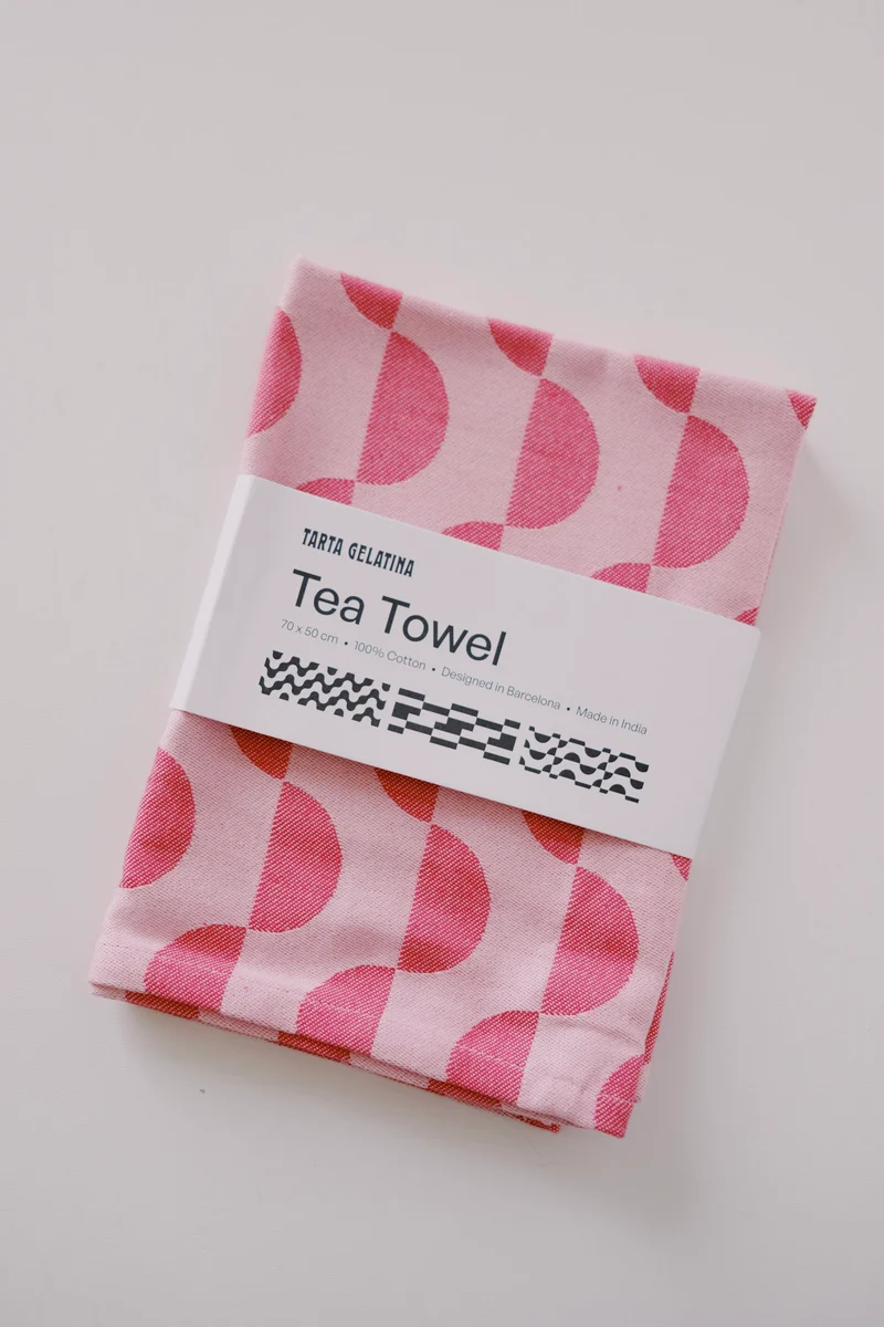 tea towel - graphic - red
