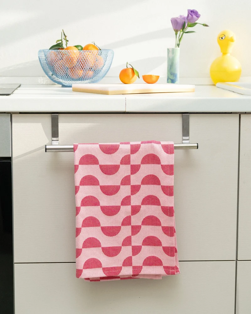 tea towel - graphic - red