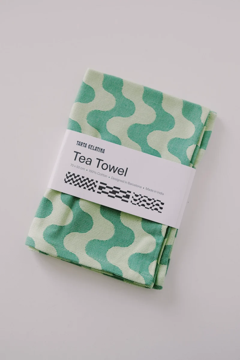 tea towel - graphic - green