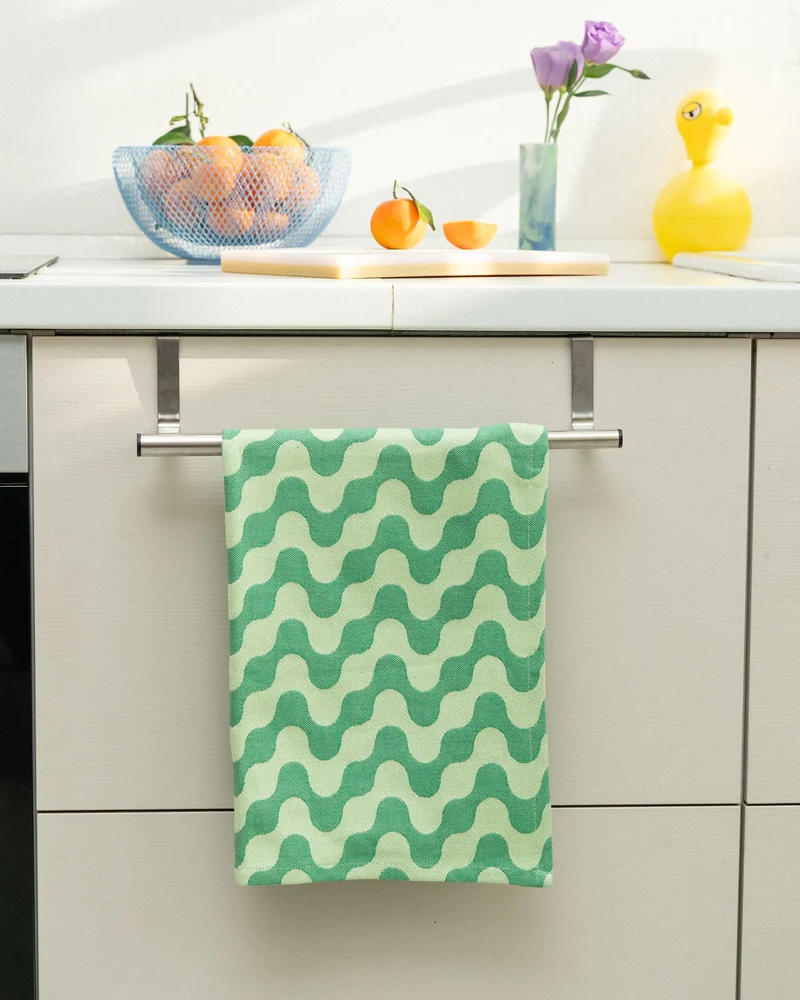 tea towel - graphic - green