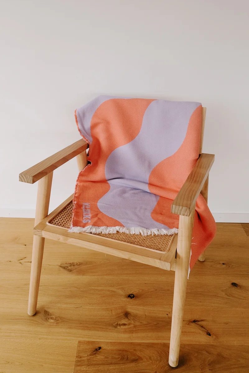 Cotton Blanket - no15 - Orange Lilac