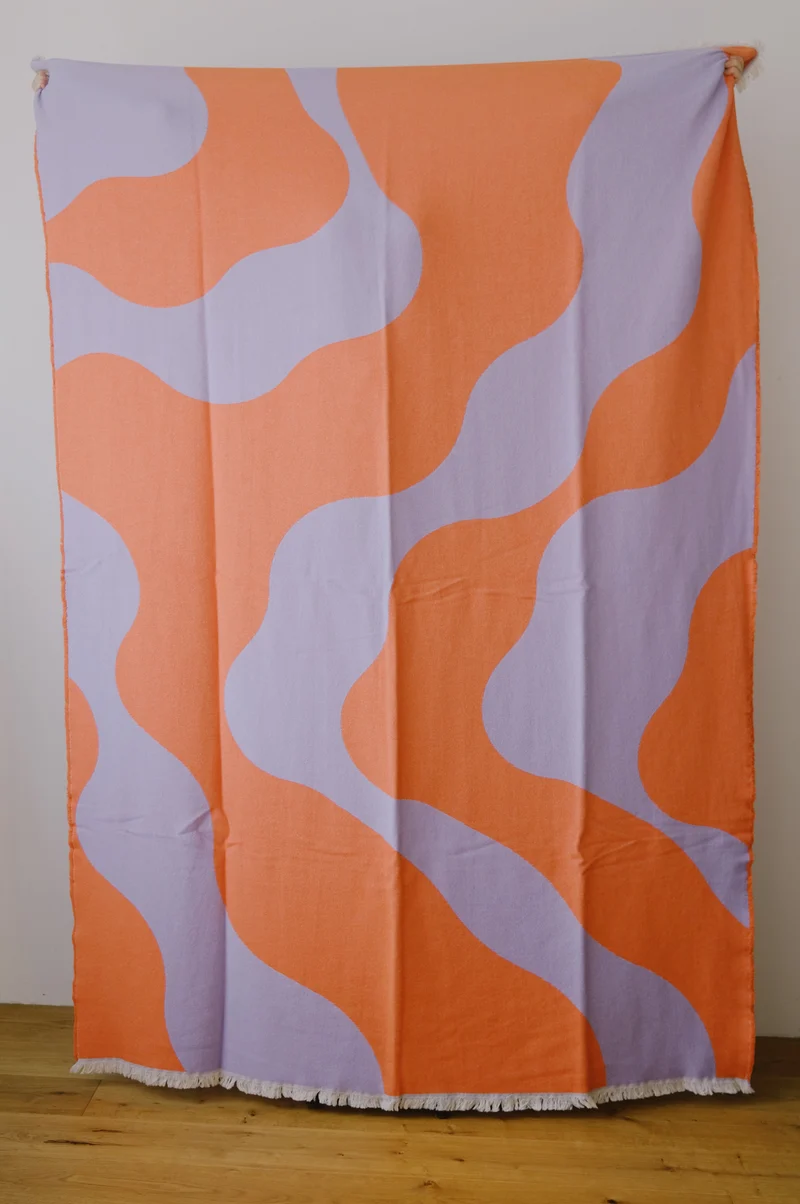 Cotton Blanket - no15 - Orange Lilac