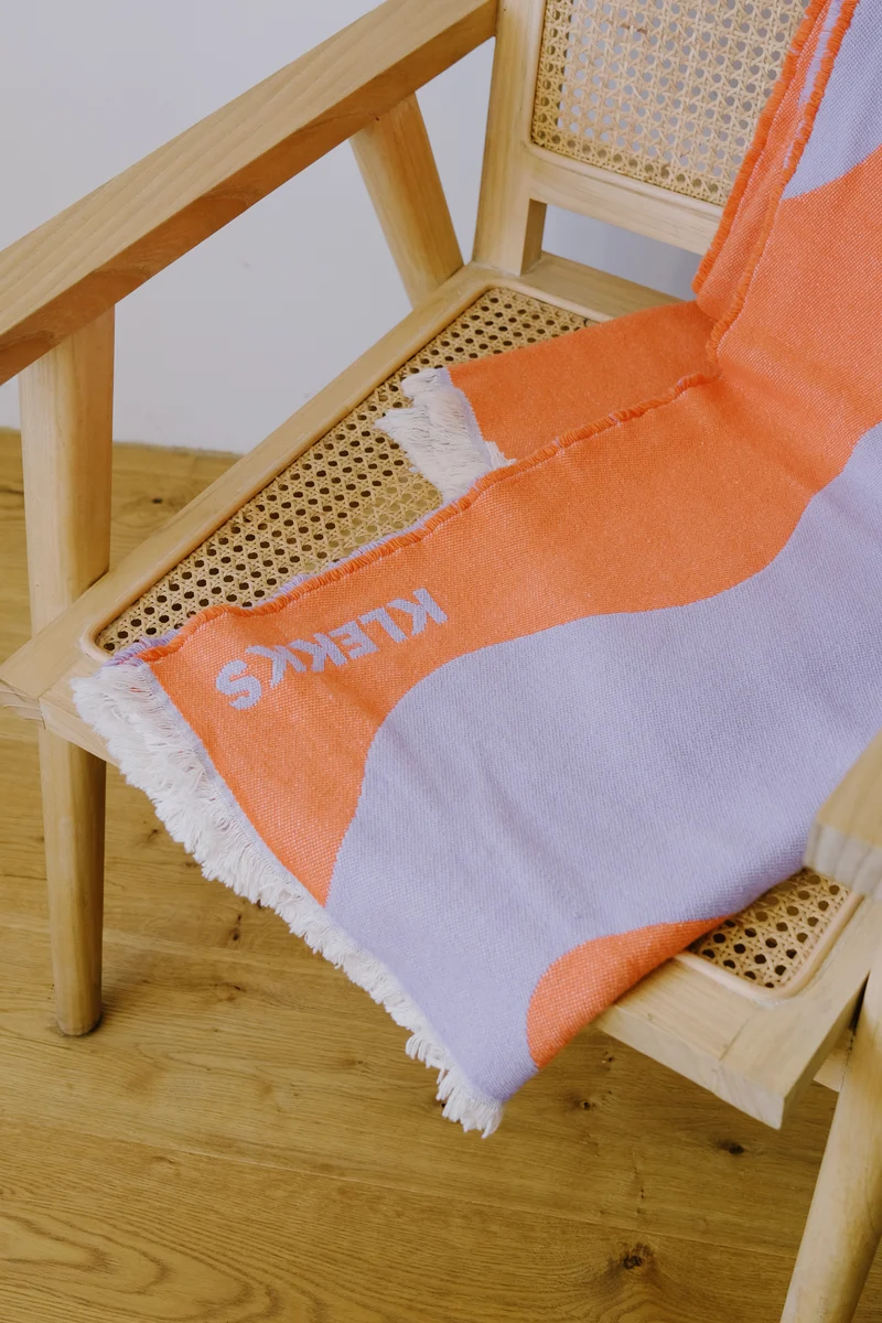 Cotton Blanket - no15 - Orange Lilac