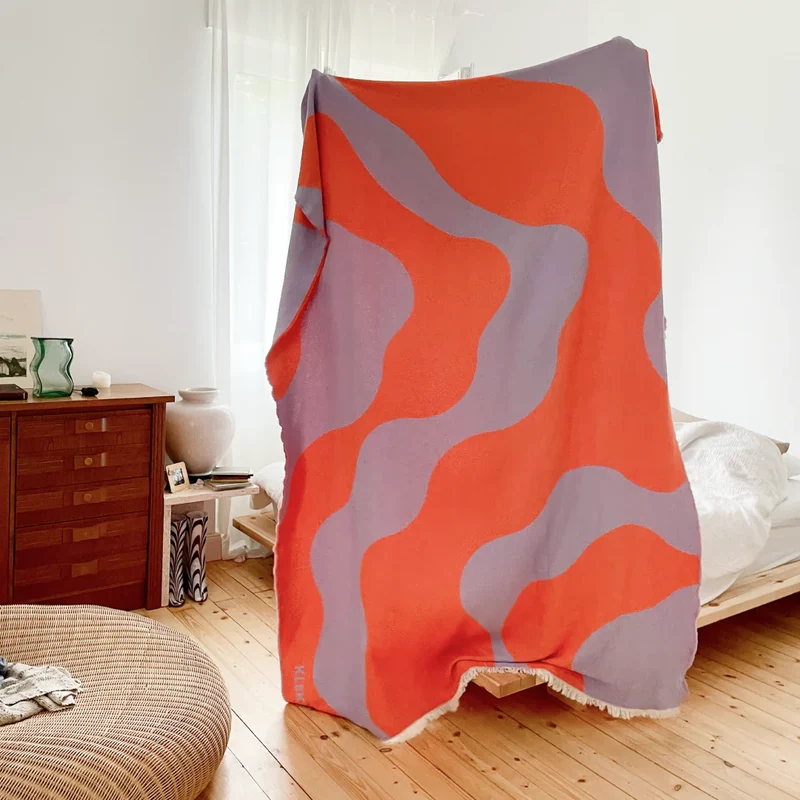 Cotton Blanket - no15 - Orange Lilac