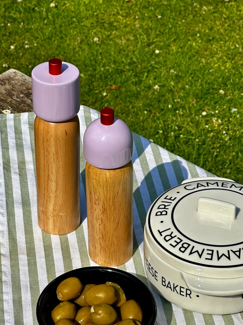 Salt / Pepper Grinder - Lilac & Red