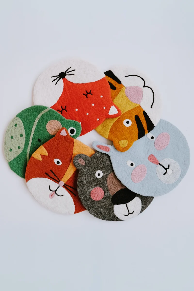 Felted Seat Cushion - Animals