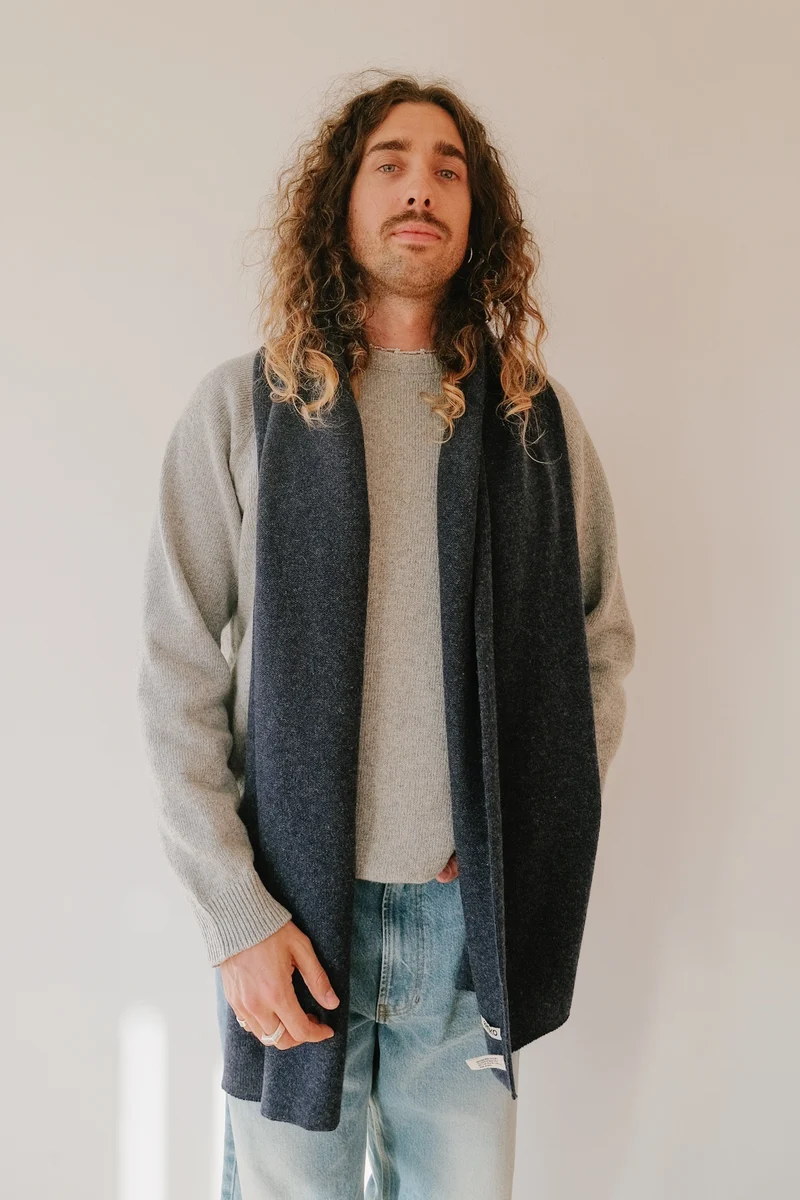 Merino Scarf - Astha - Indigo
