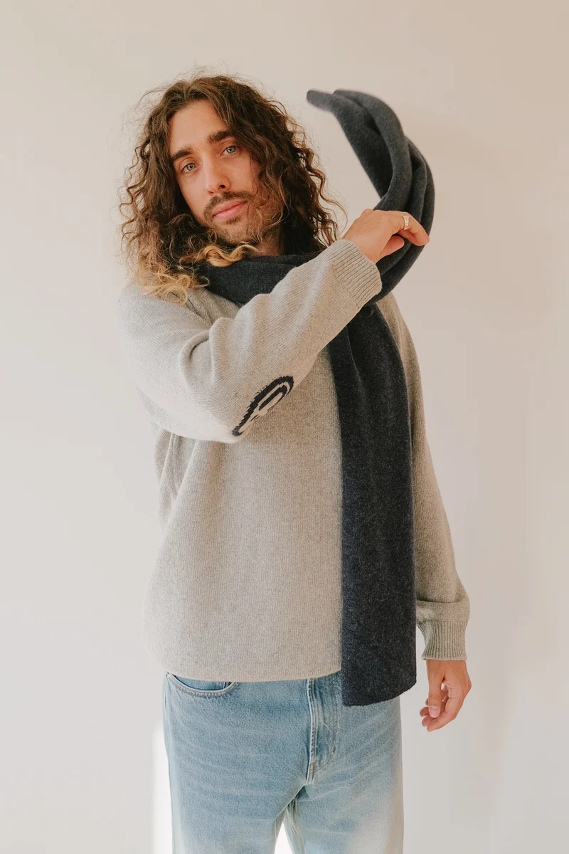 Merino Scarf - Astha - Indigo