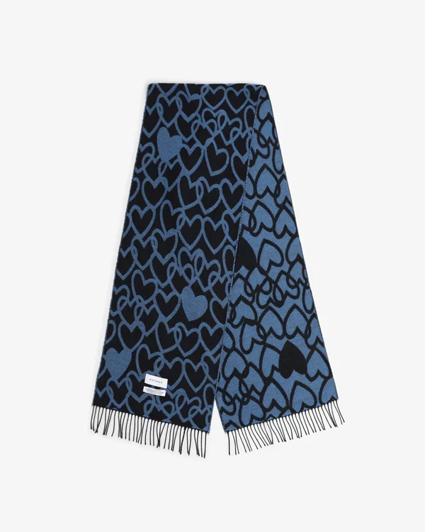 Merino Knit Scarf - Affection - Black / Blue
