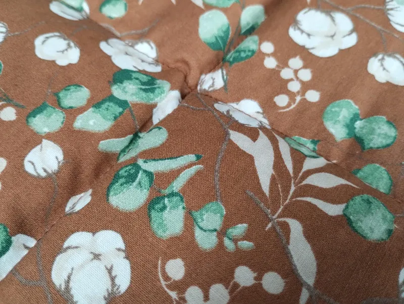Körnerkissen Eucalyptus-/Baumwollmotiv in braun