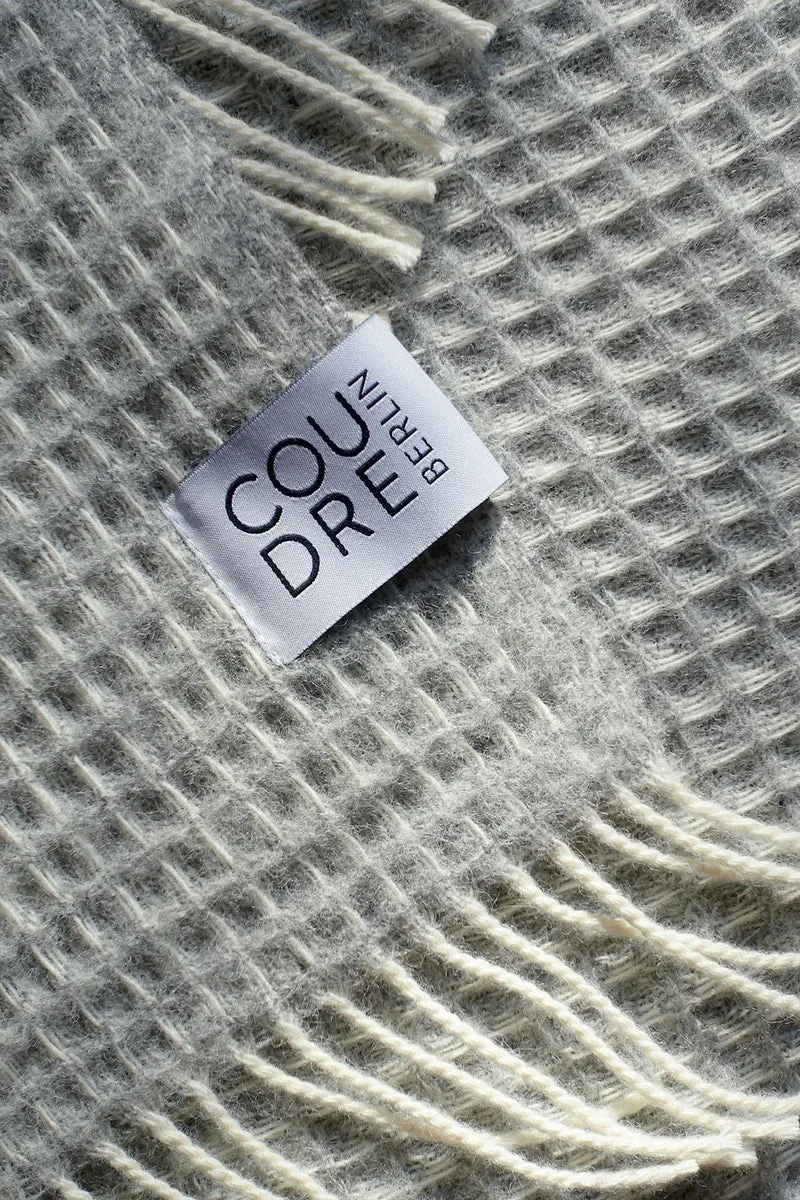 Wolldecke / Kuscheldecke waffle light granite
