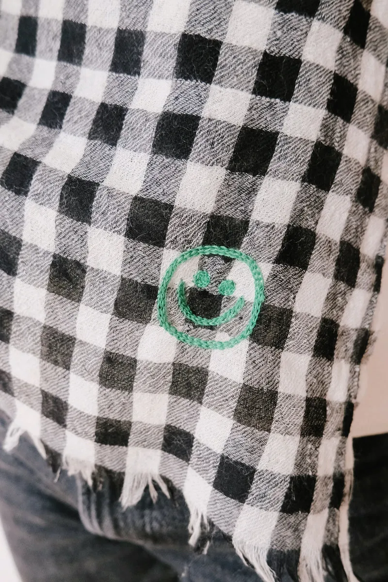 Woolen Scarf - Smiley Check