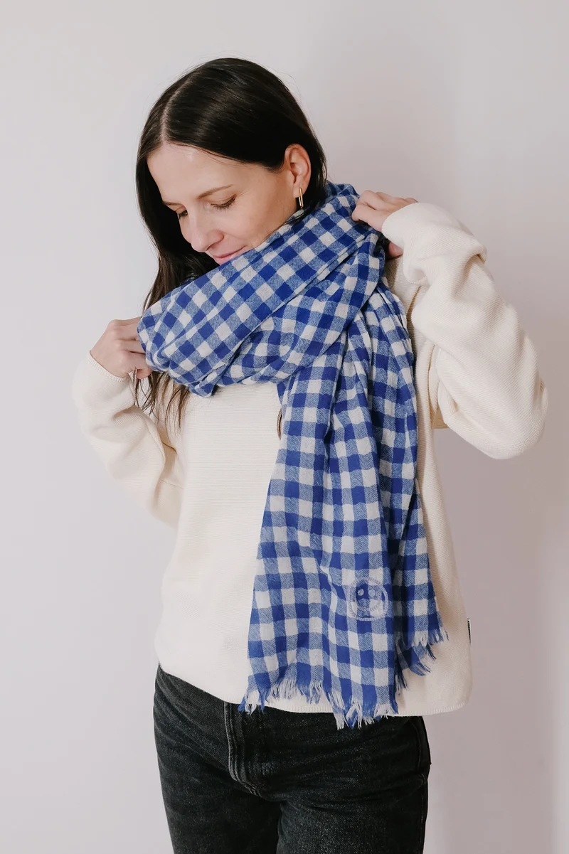Woolen Scarf - Smiley Check