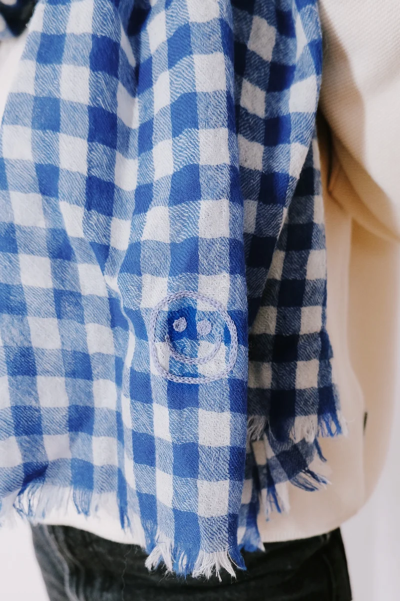 Woolen Scarf - Smiley Check