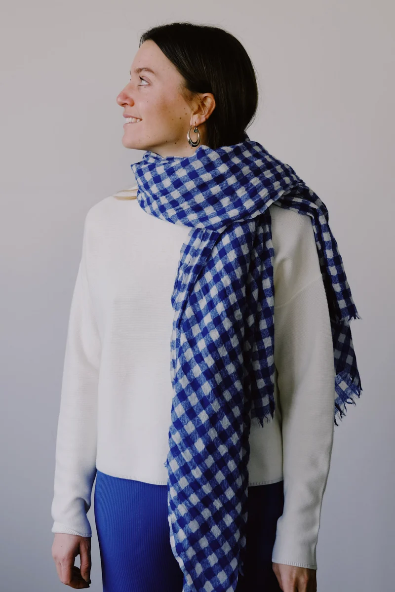 Woolen Scarf - Smiley Check