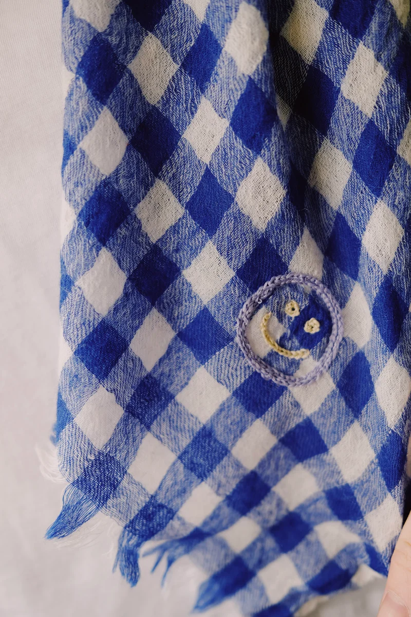Woolen Scarf - Smiley Check