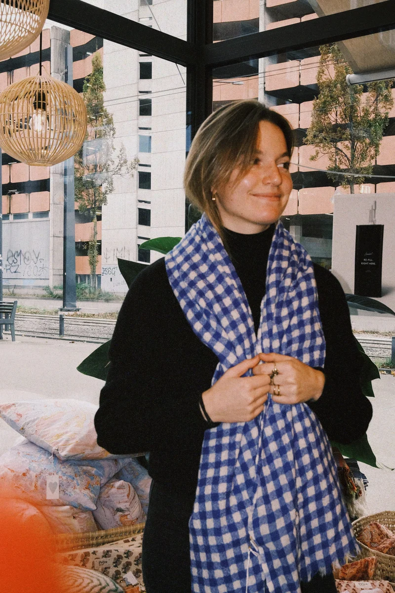Woolen Scarf - Smiley Check