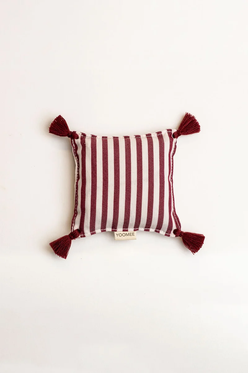 Lavender Bag - ZAKIA stripes - Dark Red/White