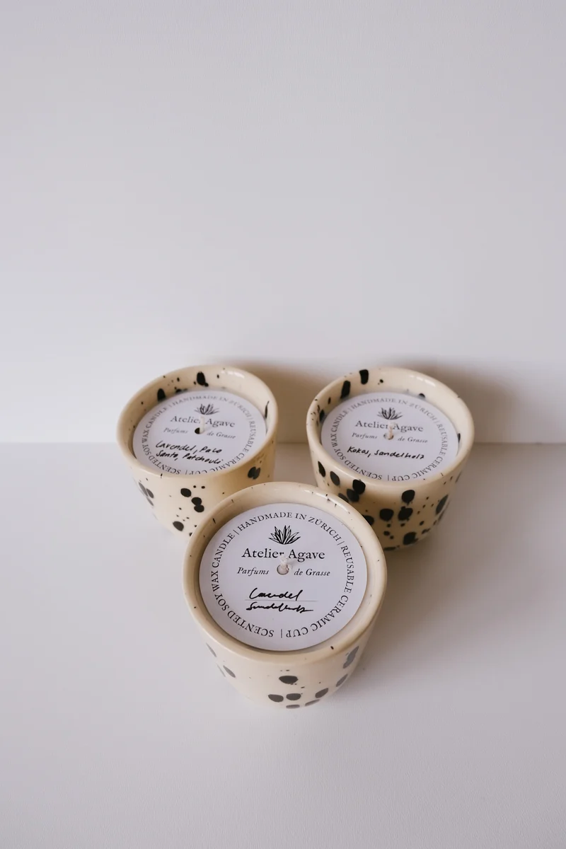 Candle Cup - Black Dots