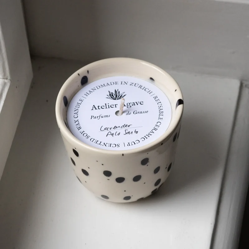 Candle Cup - Black Dots