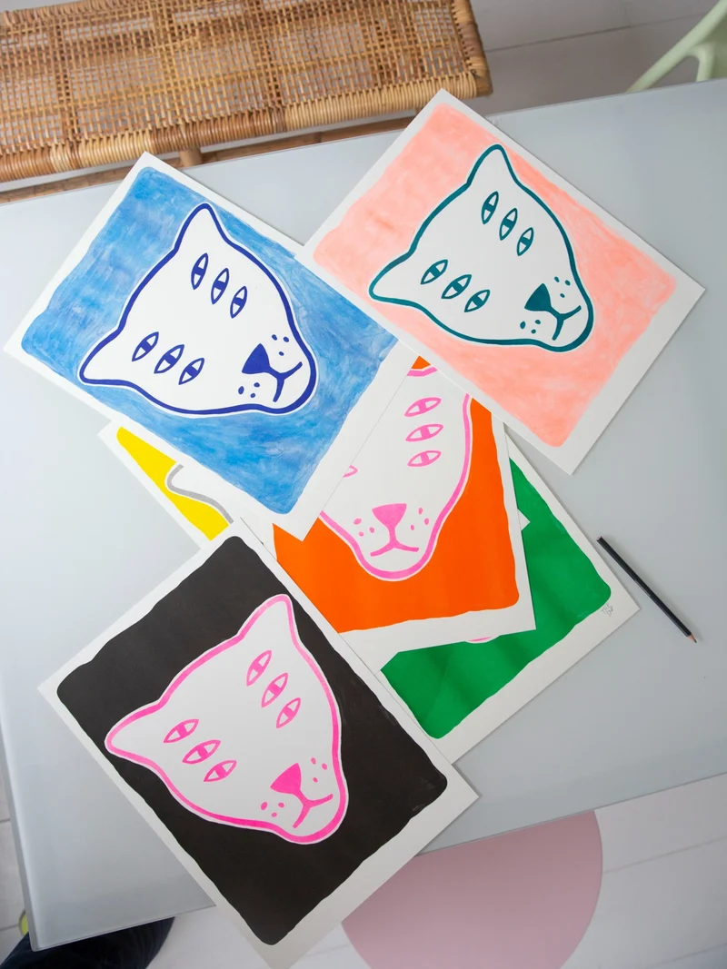 riso print - A3 - blue protector