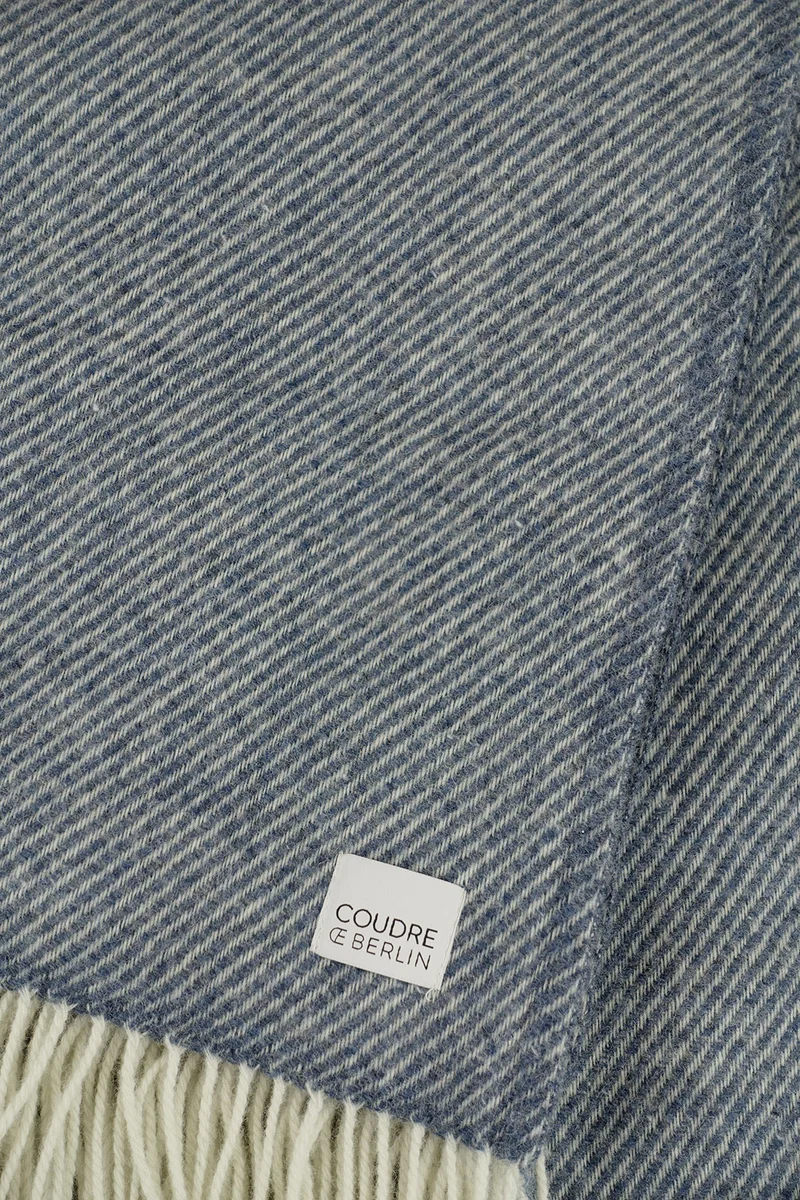 Wolldecke / Kuscheldecke twill light denim recycelte Wolle