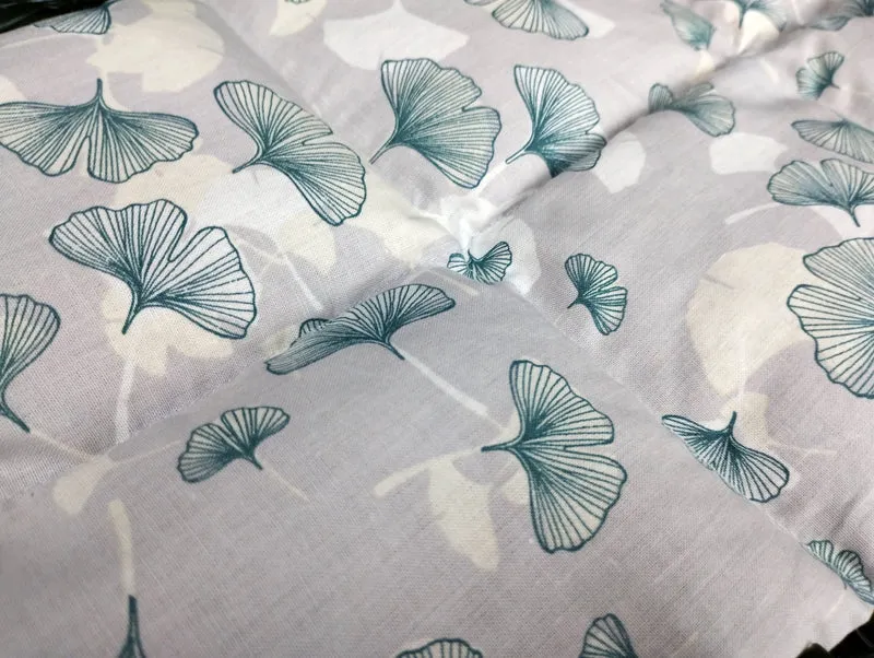 Körnerkissen Ginkgo grau