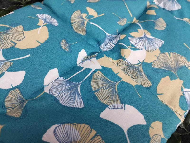 Körnerkissen Ginkgo blau/petrol