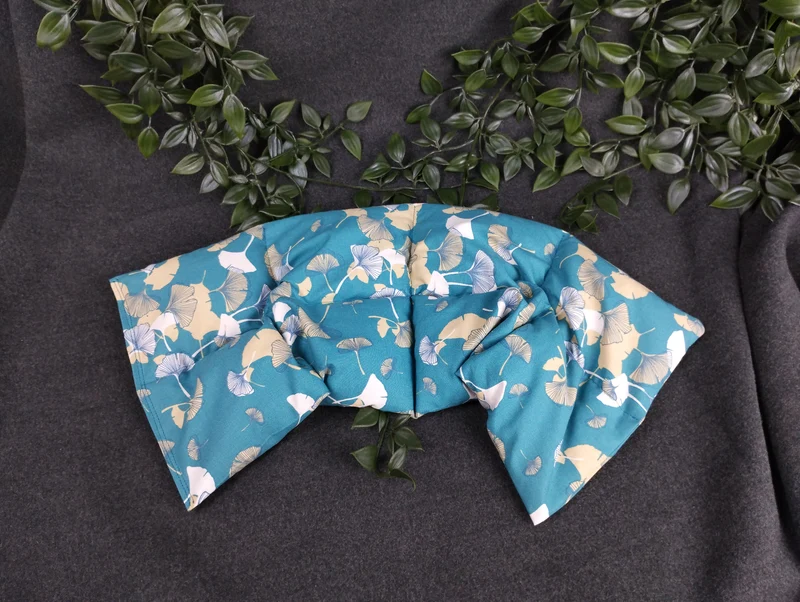 Körnerkissen Ginkgo blau/petrol