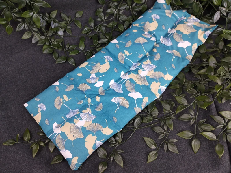 Körnerkissen Ginkgo blau/petrol