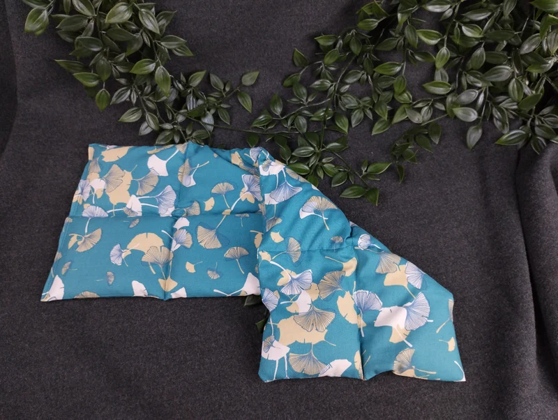 Körnerkissen Ginkgo blau/petrol