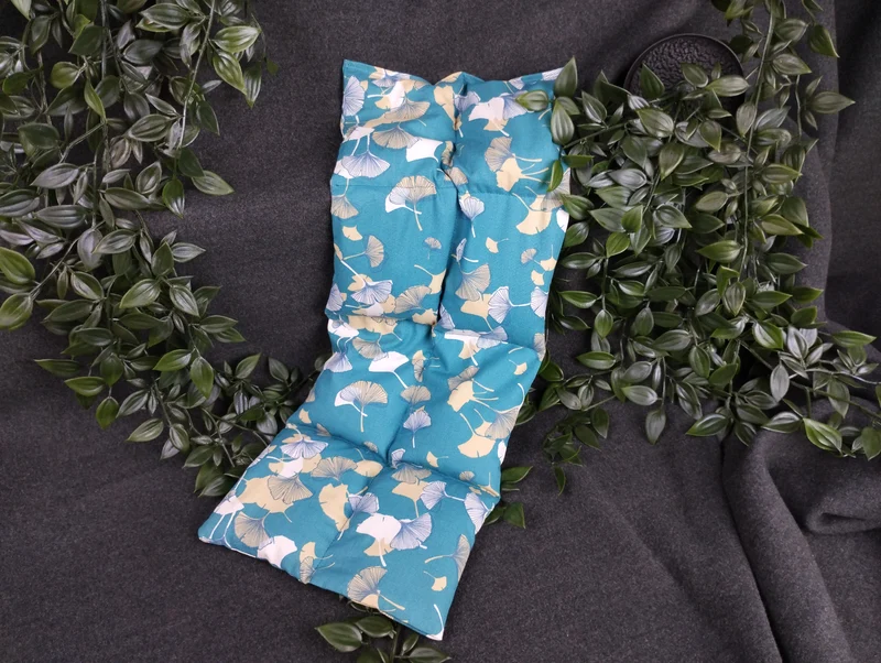 Körnerkissen Ginkgo blau/petrol