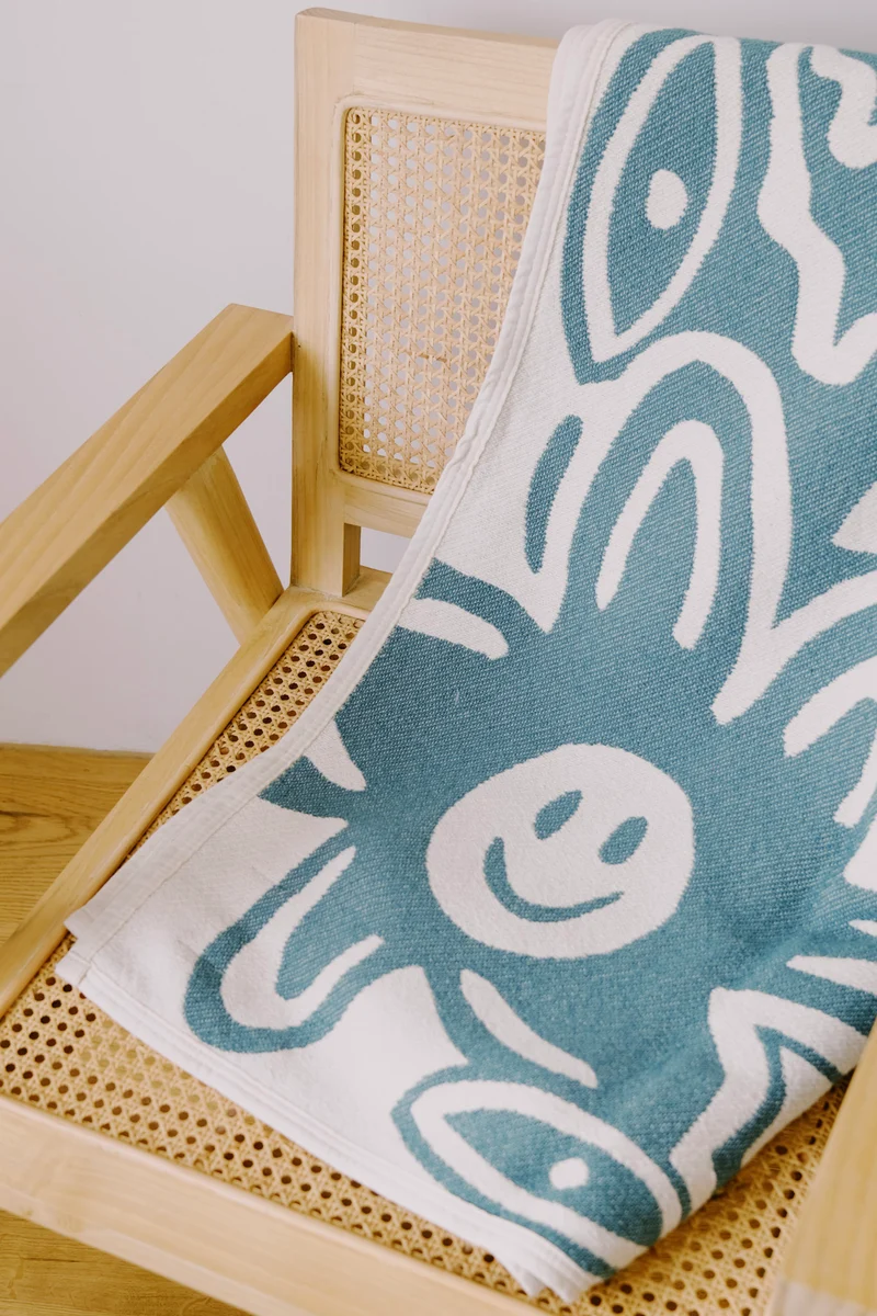 cotton blanket - self care club - green
