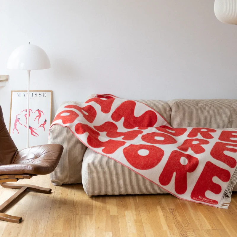Wool Blanket - no11 - AMORE RED