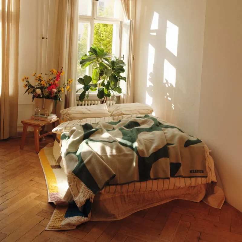 Wool Blanket - no18 - Green Vibes