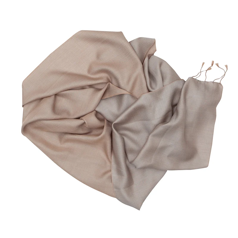 Silk Scarf - Bicolor - Beige/Light Grey