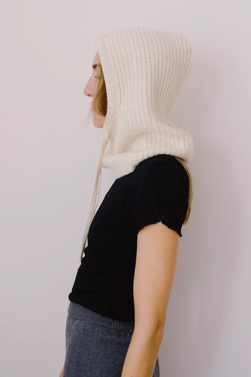 Wool Balaclava - Pioggia - Offwhite