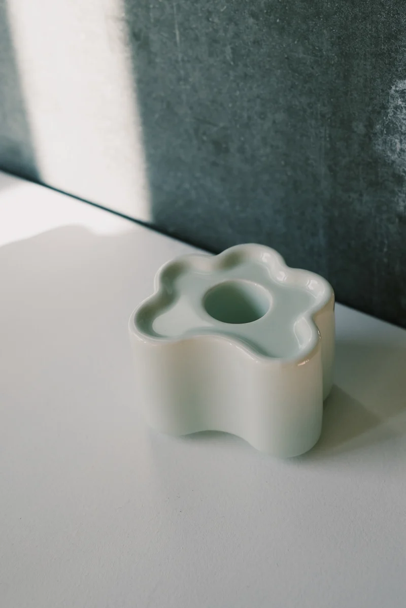 Candle Holder - Flora Small - Mint