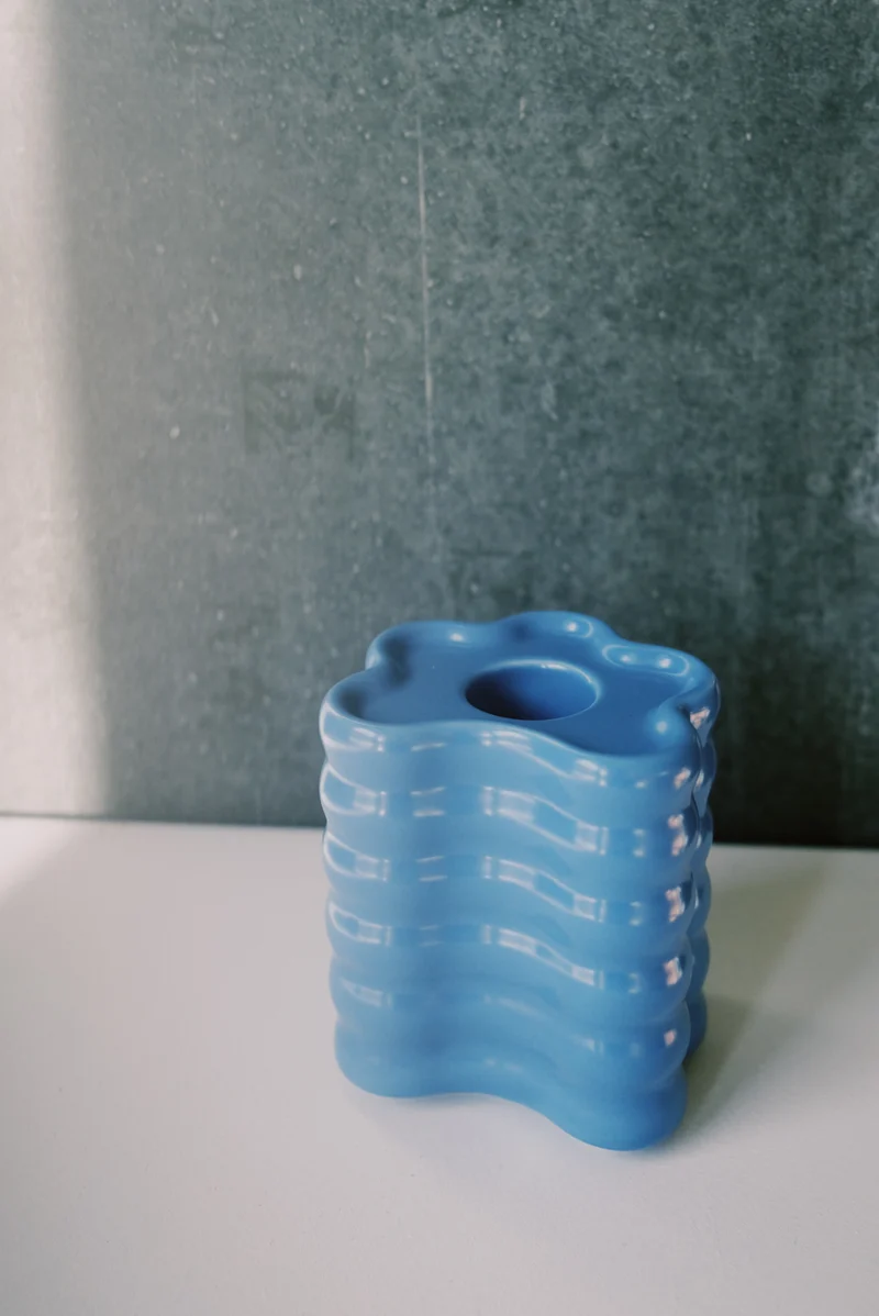 Candle Holder - Flora Large - Blue