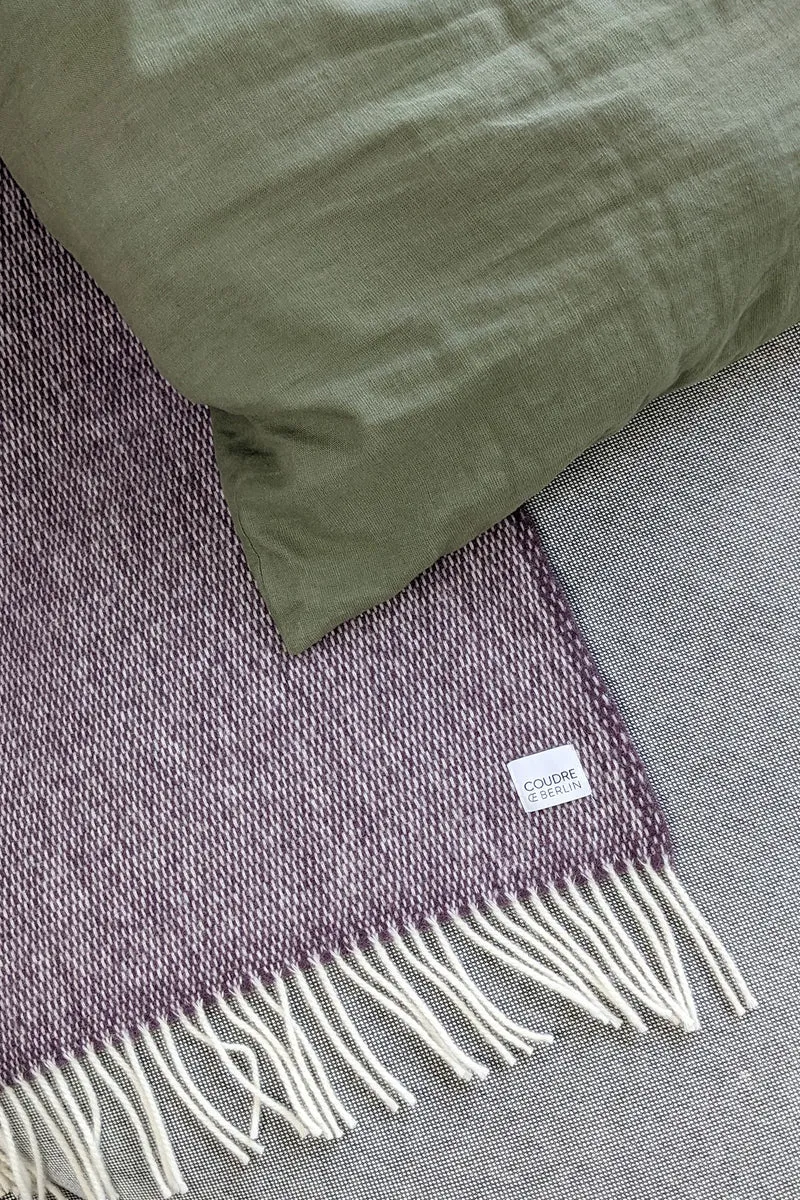 Wolldecke / Kuscheldecke pickstitch plum