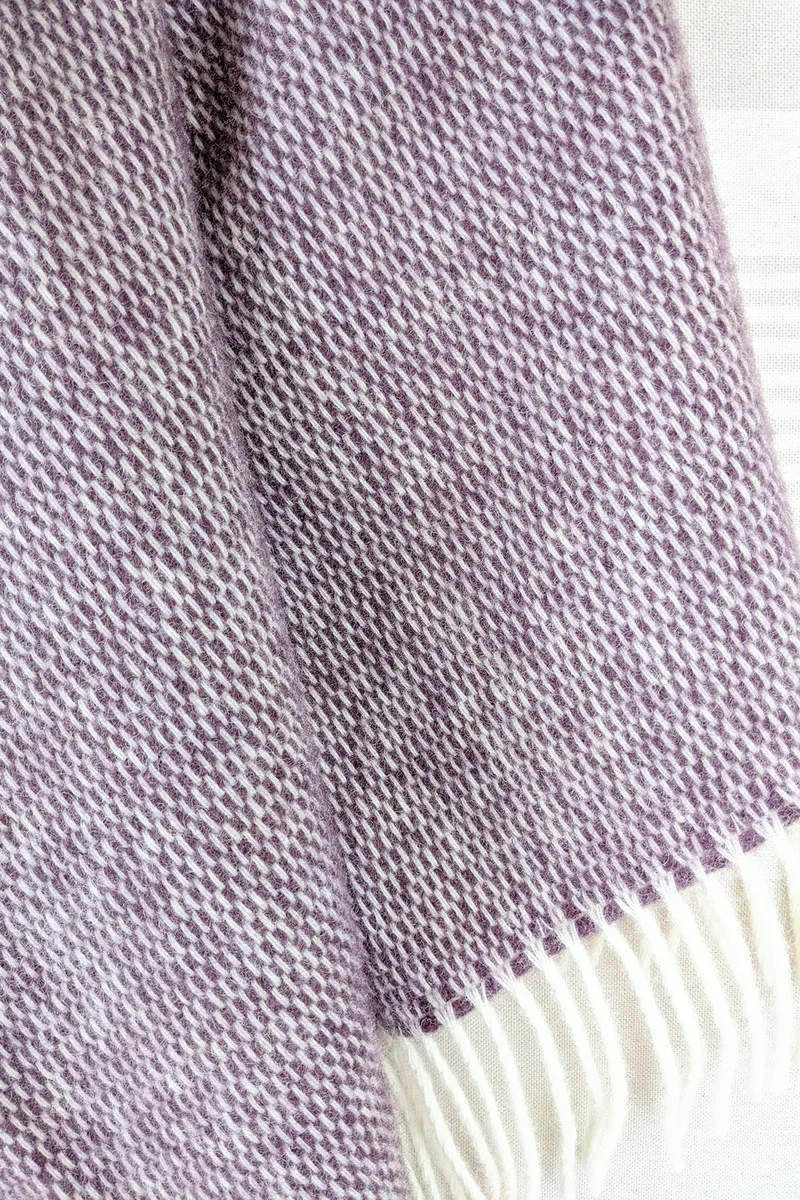Wolldecke / Kuscheldecke pickstitch plum