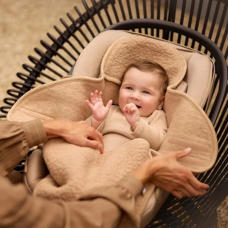 Einschlagdecke Babyschale Merino Sherpa Bio