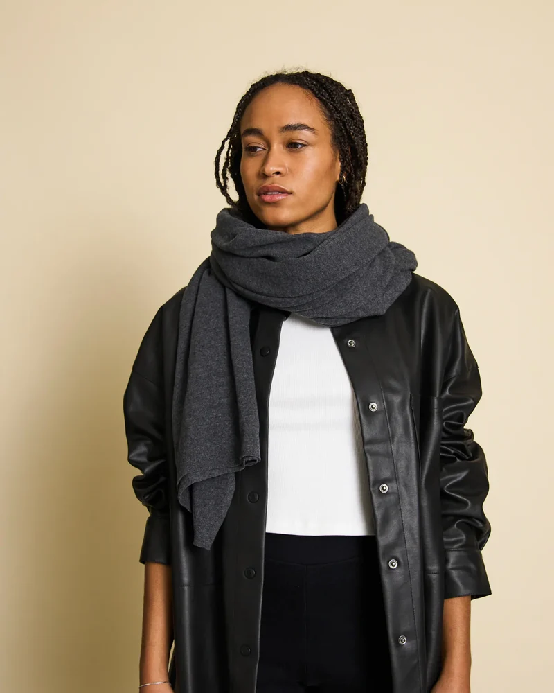 Cotton Scarf - Ross - Dark Grey