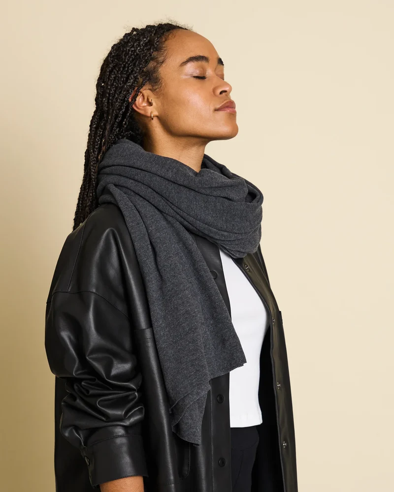 Cotton Scarf - Ross - Dark Grey
