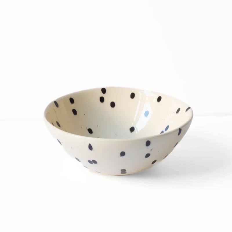 cereal bowl - black dots