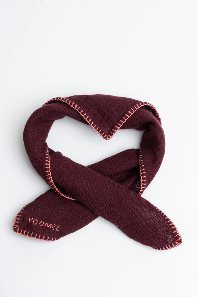 Foulard - AZIZA muslin - Bordeaux