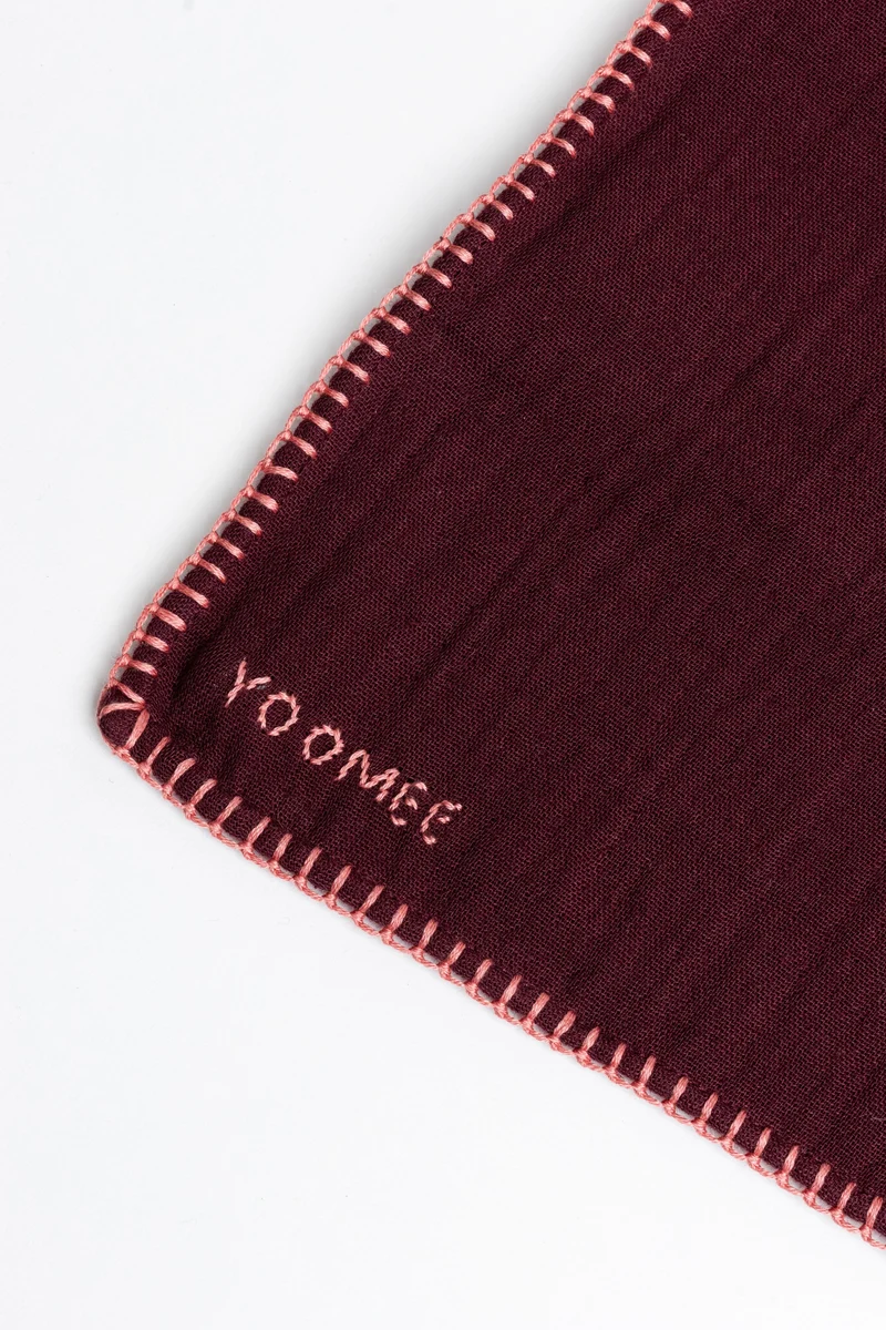 Foulard - AZIZA muslin - Bordeaux