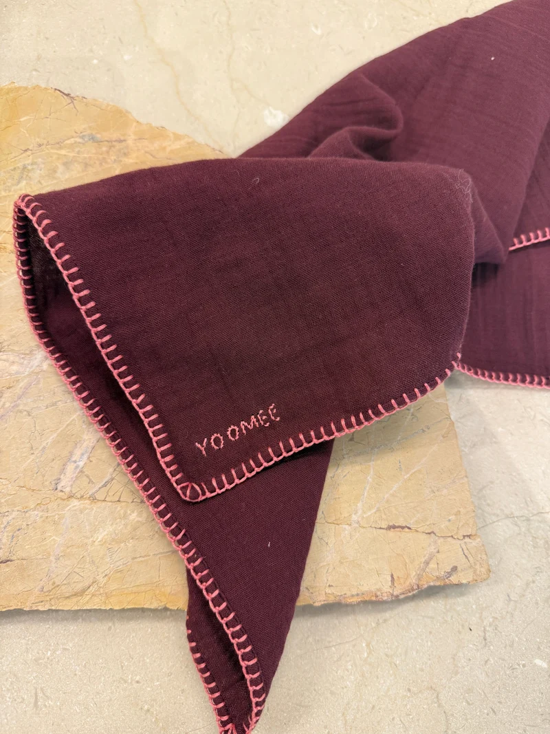 Foulard - AZIZA muslin - Bordeaux